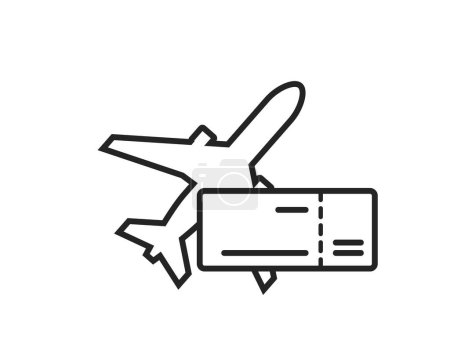 Flugbuchungslinien-Symbol. Urlaub, Flugreisen und Reise-Symbol. Flugverbindungen. isoliertes Vektorbild für Tourismus-Design