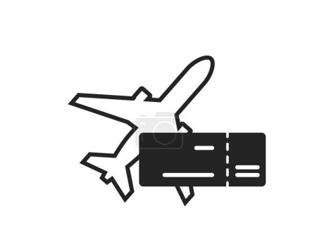 Flugbuchungssymbol. Urlaubs- und Flugreisen. Flugverbindungen. isoliertes Vektorbild für Tourismus-Design