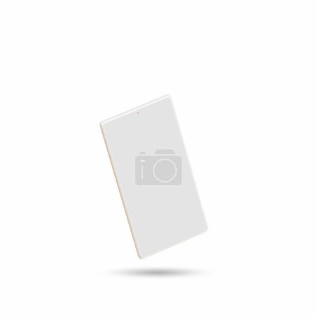 Photo for School supplies icon. White smartphone. 3D render - Royalty Free Image