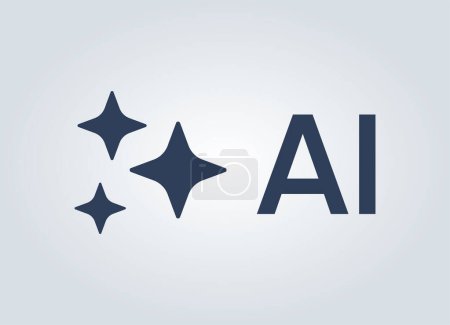 Icône étoiles AI. Logo de l'intelligence artificielle. L'apprentissage automatique. Générer l'image et le signe texte. Assistante informatique. Science des données.