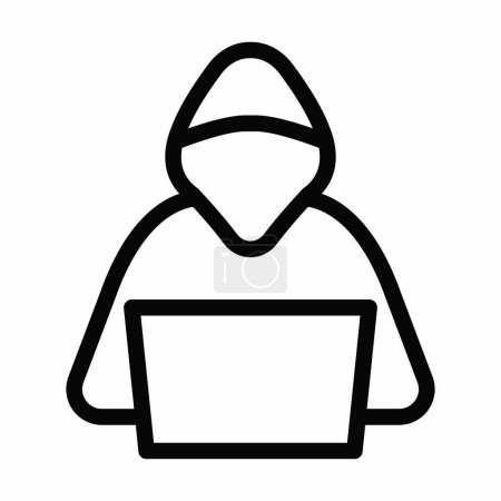 Hacker Vector Thick Line Icon für den persönlichen und kommerziellen Gebrauch