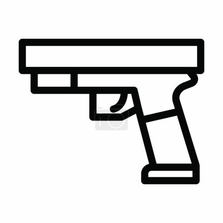 Téléchargez les photos : Icône de ligne épaisse de vecteur de pistolet pour l'usage personnel et commercial - en image libre de droit