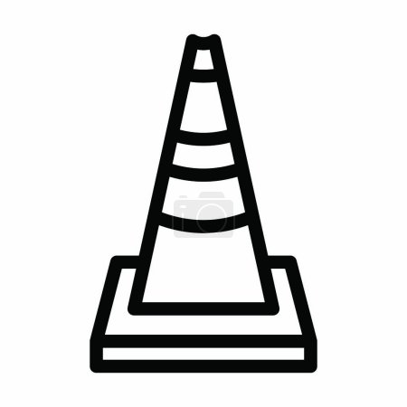 Téléchargez les photos : Icône de ligne épaisse de vecteur de cône de trafic pour l'usage personnel et commercial - en image libre de droit