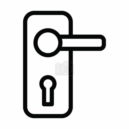 Téléchargez les photos : Icône de ligne épaisse de vecteur de bouton de porte pour l'usage personnel et commercial - en image libre de droit