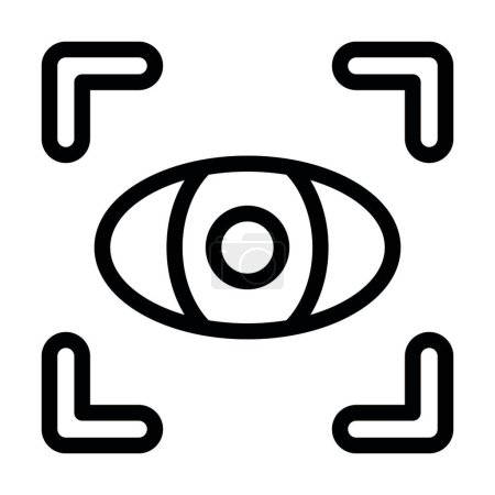 Icono de línea gruesa del vector del escáner retinal para el uso personal y comercial
