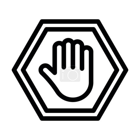 Stop Sign Vector Thick Line Icon For Personal And Commercial Use