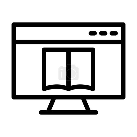 Téléchargez les illustrations : Conception d'icône de ligne d'illustration vectorielle d'Ebook - en licence libre de droit