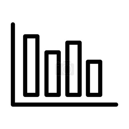 Illustration for Bar Chart Vector Illustration Line Icon Design - Royalty Free Image
