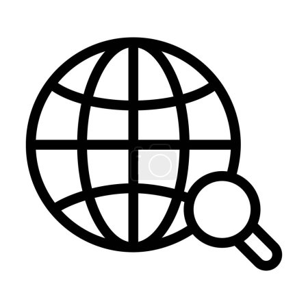 Téléchargez les illustrations : Conception d'icône de ligne d'illustration vectorielle de moteur de recherche Web - en licence libre de droit