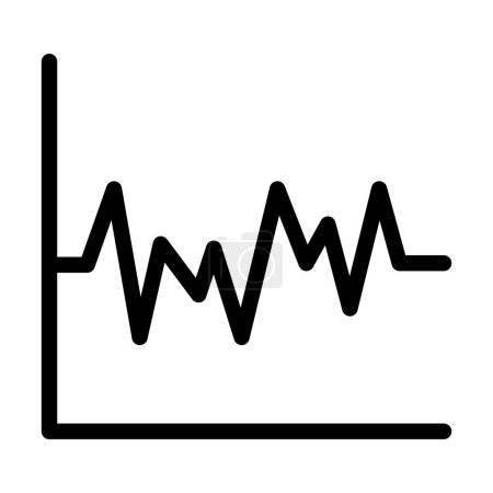 Illustration for Wave Chart Vector Illustration Line Icon Design - Royalty Free Image