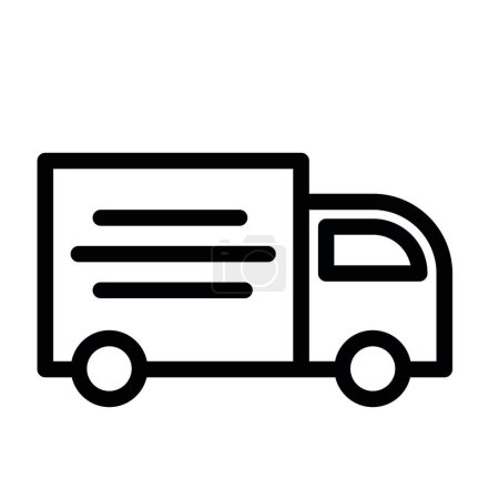 Téléchargez les illustrations : Conception d'icône de ligne d'illustration vectorielle de camion de livraison - en licence libre de droit