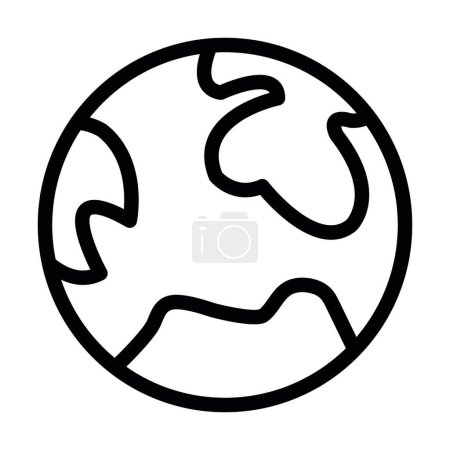 Illustration for Planet Earth Vector Illustration Line Icon Design - Royalty Free Image
