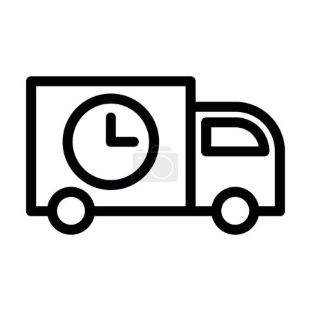 Illustration for Shipping Time Vector Illustration Line Icon Design - Royalty Free Image