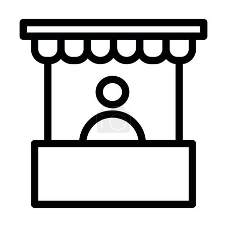 Illustration for Shop Assistant Vector Illustration Line Icon Design - Royalty Free Image