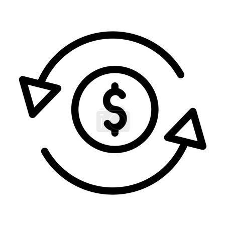 Téléchargez les illustrations : Conception d'icône de ligne d'illustration vectorielle de transfert d'argent - en licence libre de droit