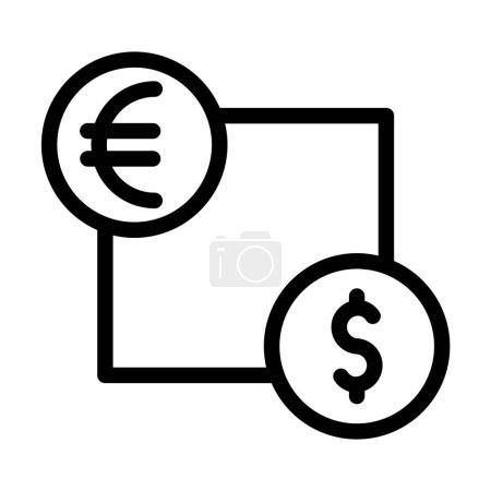 Téléchargez les illustrations : Conception d'icône de ligne d'illustration vectorielle de change monétaire - en licence libre de droit
