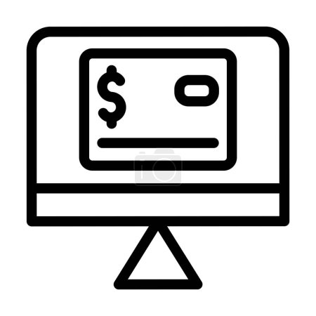 Téléchargez les illustrations : Ligne d'illustration vectorielle de paiement en ligne Icône Design - en licence libre de droit