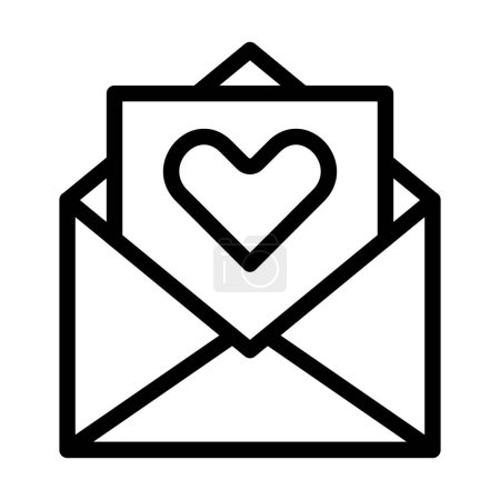 Ilustración de Carta de amor Vector Ilustración Línea Icono Diseño - Imagen libre de derechos