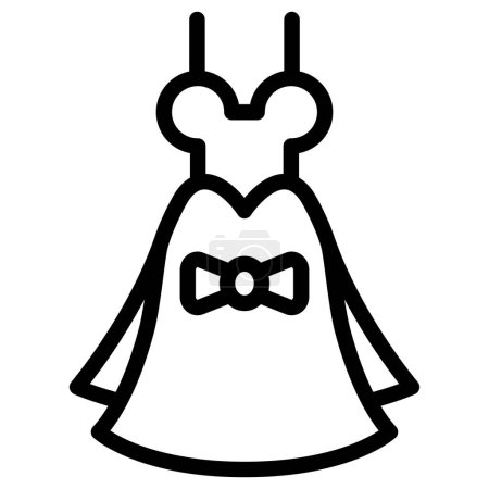 Téléchargez les illustrations : Robe de mariée Illustration vectorielle Ligne Icône Design - en licence libre de droit