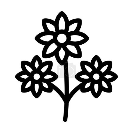 Téléchargez les illustrations : Bouquet de fleurs Illustration vectorielle Ligne Icône Design - en licence libre de droit