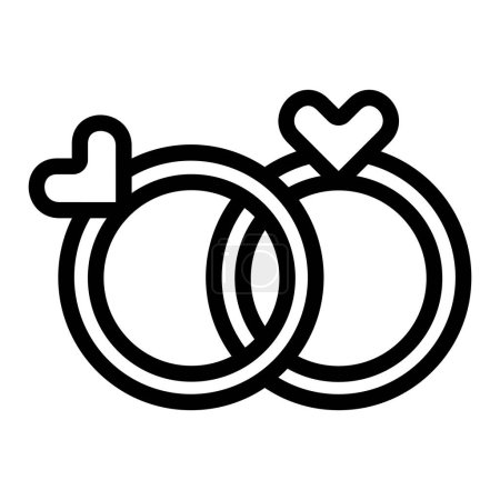 Illustration for Wedding Ring Vector Illustration Line Icon Design - Royalty Free Image