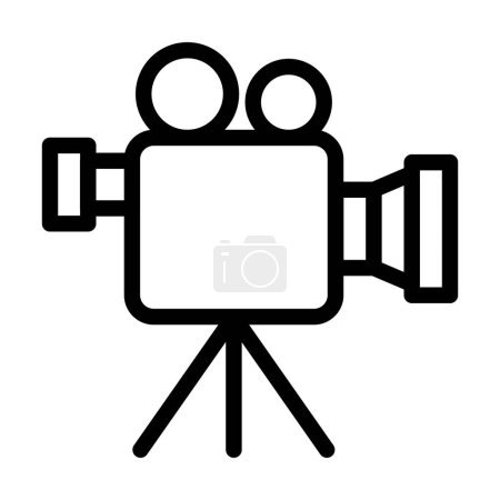 Illustration for Video Camera Vector Illustration Line Icon Design - Royalty Free Image
