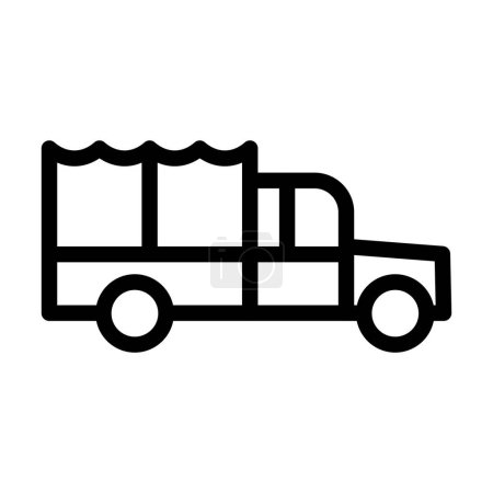 Téléchargez les illustrations : Conception d'icône de ligne d'illustration vectorielle de camion - en licence libre de droit