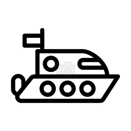 Téléchargez les illustrations : Conception d'icône de ligne d'illustration vectorielle de bateau de vitesse - en licence libre de droit