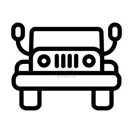 Illustration for Military Jeep Vector Illustration Line Icon Design - Royalty Free Image