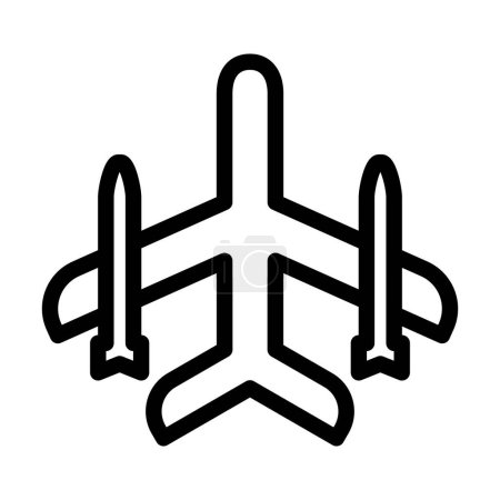 Illustration for Jet Plane Vector Illustration Line Icon Design - Royalty Free Image