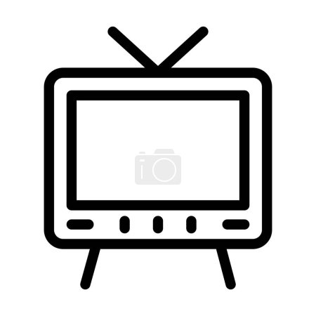 Ilustración de Televisión Vector Ilustración Línea Icono Diseño - Imagen libre de derechos