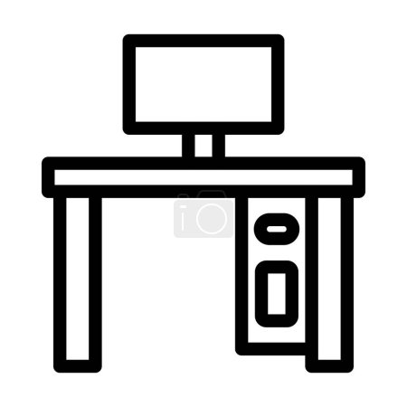Téléchargez les illustrations : Workspace Vector Illustration Line Icon Design - en licence libre de droit