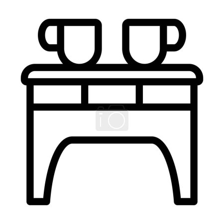 Illustration for Coffee Table Vector Illustration Line Icon Design - Royalty Free Image