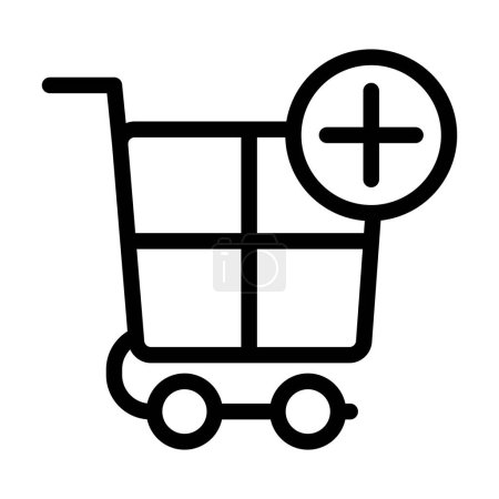 Illustration for Add To Cart Vector Illustration Line Icon Design - Royalty Free Image
