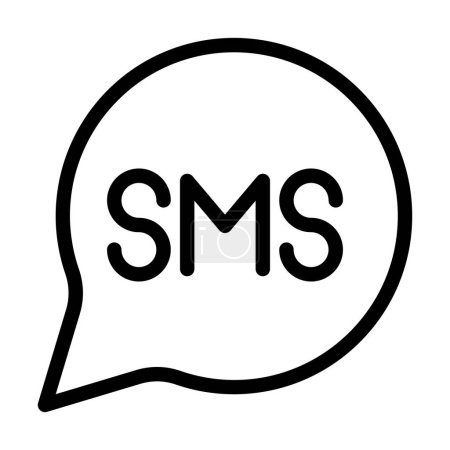 Téléchargez les illustrations : Conception d'icône de ligne d'illustration vectorielle de SMS - en licence libre de droit