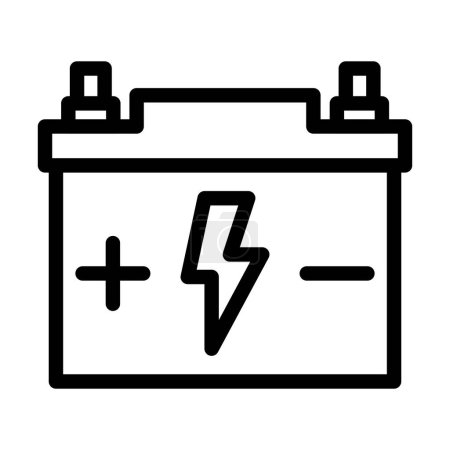 Téléchargez les illustrations : Battery Vector Illustration Line Icon Design - en licence libre de droit