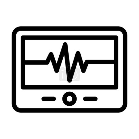 Illustration for Cardiac Monitor Vector Illustration Line Icon Design - Royalty Free Image
