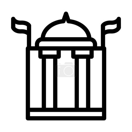 Illustration for Government Building Vector Illustration Line Icon Design - Royalty Free Image