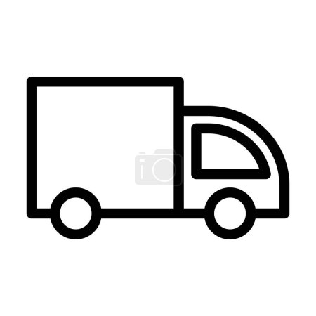 Téléchargez les illustrations : Conception d'icône de ligne d'illustration vectorielle de camion - en licence libre de droit