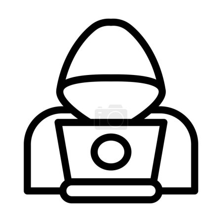 Téléchargez les illustrations : Hacker Vector Illustration Line Icon Design - en licence libre de droit