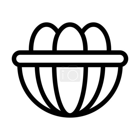 Téléchargez les illustrations : Eggs Basket Vector Illustration Line Icon Design - en licence libre de droit