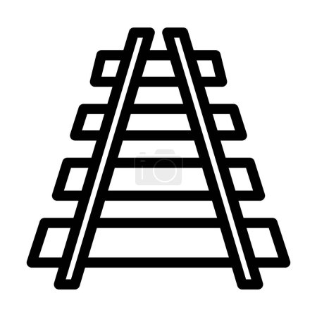 Illustration for Train Tracks Vector Illustration Line Icon Design - Royalty Free Image