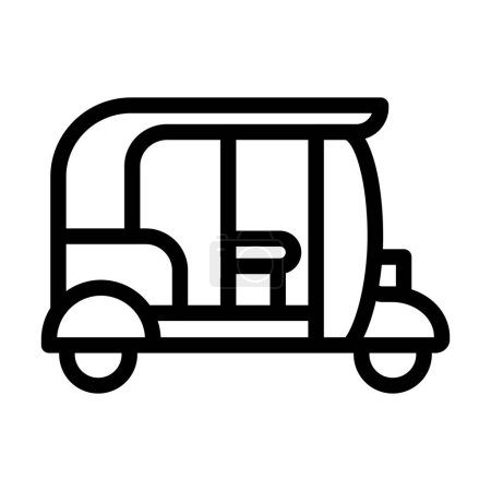 Illustration for Rickshaw Vector Illustration Line Icon Design - Royalty Free Image