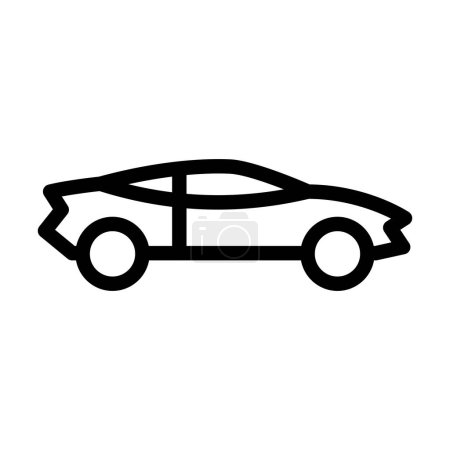 Illustration for Sports Car Vector Illustration Line Icon Design - Royalty Free Image