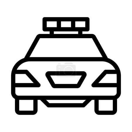 Téléchargez les illustrations : Police Car Vector Illustration Line Icon Design - en licence libre de droit