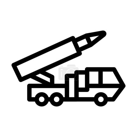 Téléchargez les illustrations : Missile Truck Vector Illustration Line Icon Design - en licence libre de droit