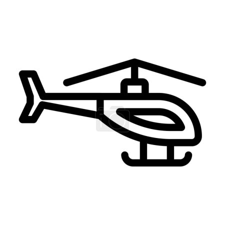 Illustration for Military Helicopter Vector Illustration Line Icon Design - Royalty Free Image