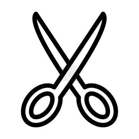 Téléchargez les illustrations : Scissors Vector Illustration Line Icon Design - en licence libre de droit