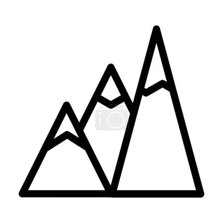 Illustration for Mountains Vector Illustration Line Icon Design - Royalty Free Image
