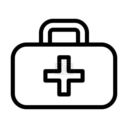 Téléchargez les illustrations : First Aid Kit Vector Illustration Line Icon Design - en licence libre de droit